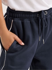 PixieGirl Petite Blue Contrast Piping Wide Leg Joggers - Image 4 of 5