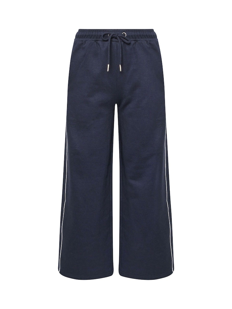 PixieGirl Petite Blue Contrast Piping Wide Leg Joggers - Image 5 of 5