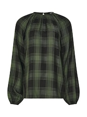 Long Tall Sally Check Balloon Sleeve Blouse - Imagem 5 de 5