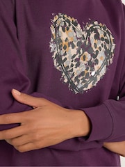 M&Co Animal Print Heart Sweat Top - Imagen 4 de 5