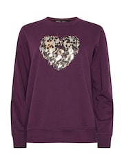 M&Co Animal Print Heart Sweat Top - Imagen 5 de 5