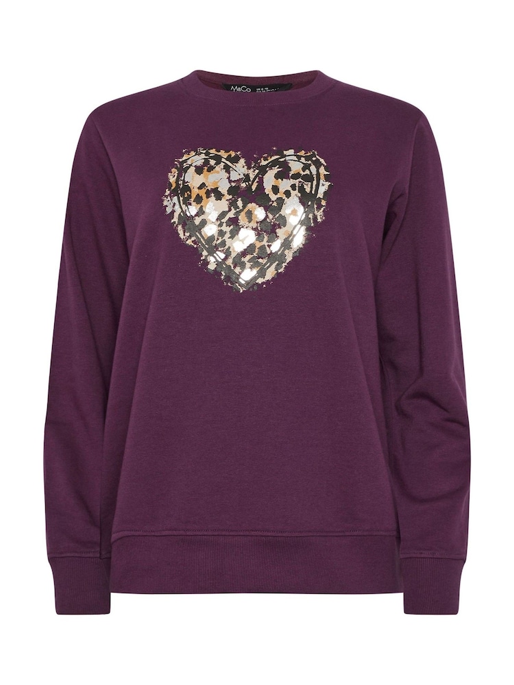 M&Co Animal Print Heart Sweat Top - Imagen 5 de 5