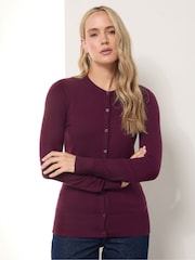 Vermelho - Long Tall Sally Crew gola redonda  Cardigan - Imagem 1 de 5