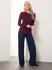 Vermelho - Long Tall Sally Crew gola redonda  Cardigan - Imagem 2 de 5