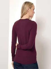 Vermelho - Long Tall Sally Crew gola redonda  Cardigan - Imagem 3 de 5