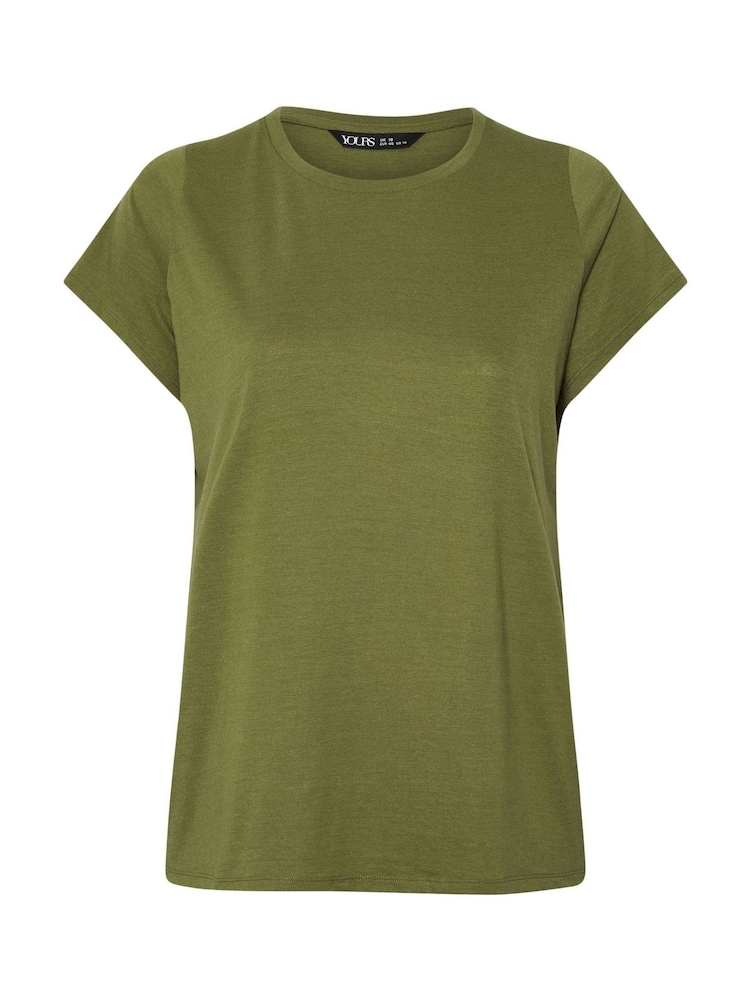 Yours Curve Green Core Basic T-Shirts 5 Pack - Image 8 of 8