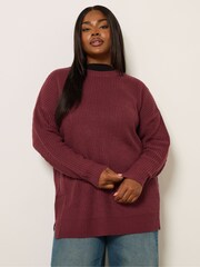 Yours Curve Red Drop Shoulder Jumper - Image 2 of 5