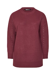 Yours Curve Red Drop Shoulder Jumper - Image 4 of 5