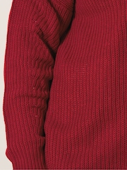 Yours Curve Bright Red Drop Shoulder Jumper - Image 4 of 5