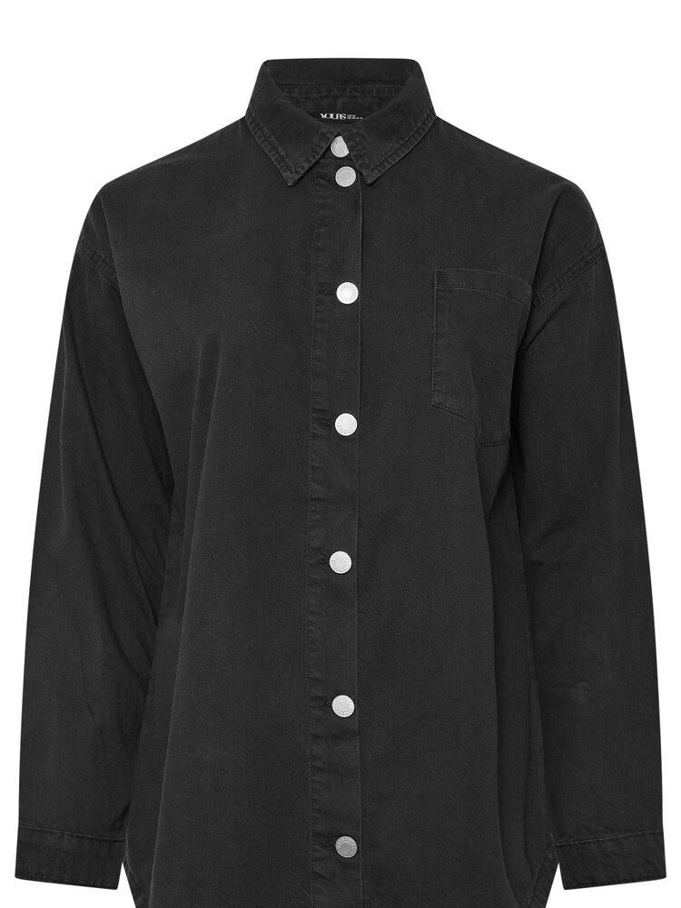 Yours Curve Black Denim Shirt - Image 6 of 6 Yours Curve Black Denim Shirt - Image 6 of 6