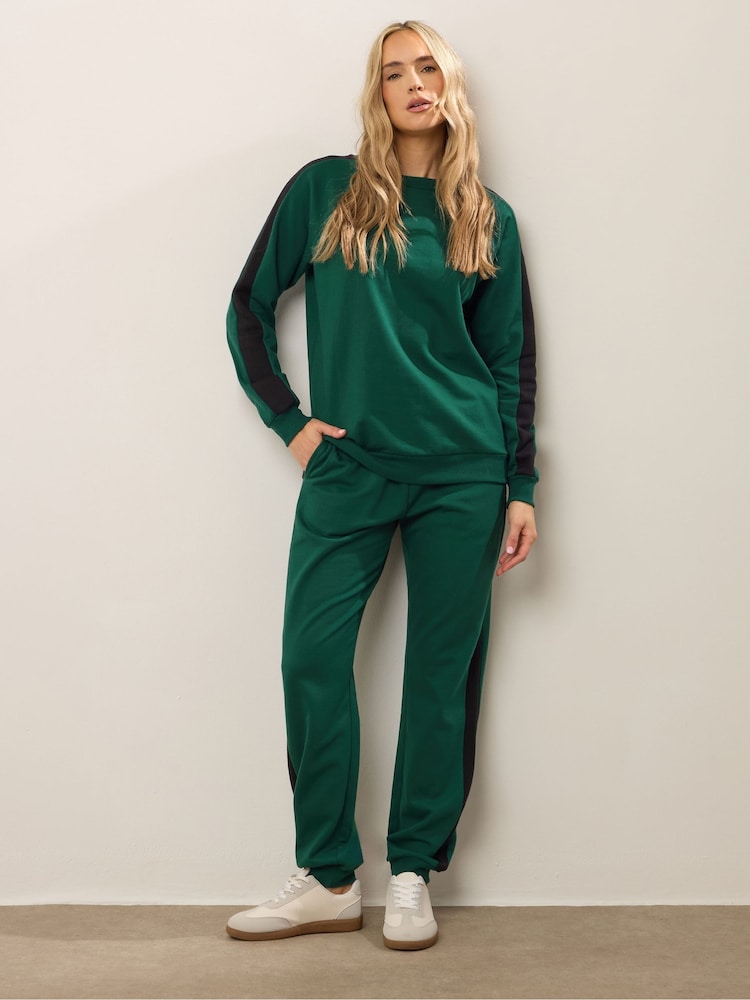Long Tall Sally Green Colour Block Joggers - Image 1 of 6 Long Tall Sally Green Colour Block Joggers - Image 1 of 6