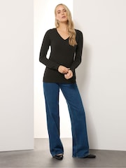 Long Tall Sally Brown V-Neck Jumper - Image 2 of 5
