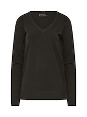Long Tall Sally Brown V-Neck Jumper - Image 4 of 5