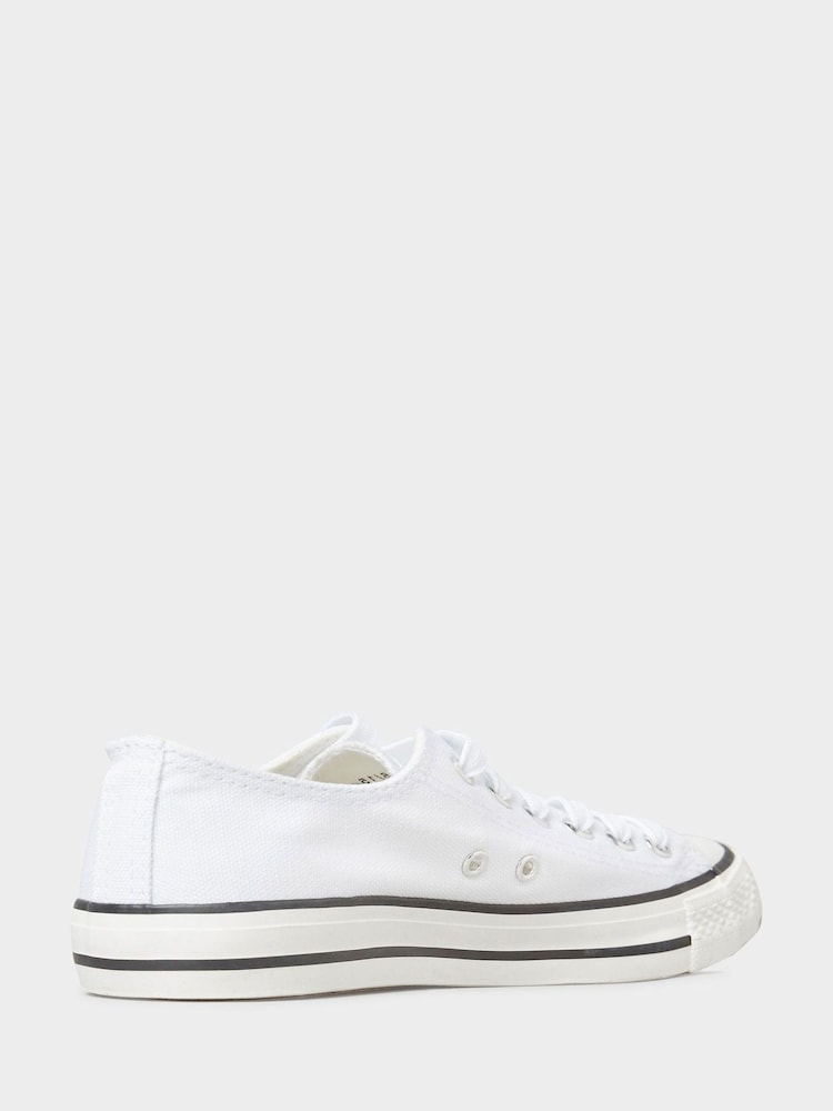 Yours Curve White Wide Fit Canvas Low Trainers - Image 2 of 4