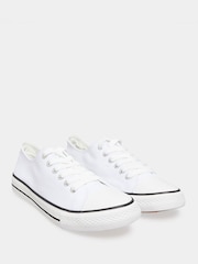 Yours Curve White Wide Fit Canvas Low Trainers - Image 3 of 4