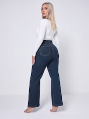 Yours Curve Blue Wide Leg Jeans - Image 4 of 6
