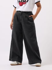 Yours Curve Black Wide Fit Wide Leg Formal Jeans - Image 1 of 5