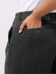 Yours Curve Black Wide Fit Wide Leg Formal Jeans - Image 4 of 5