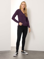 Long Tall Sally Purple V-Neck Jumper - Image 2 of 5
