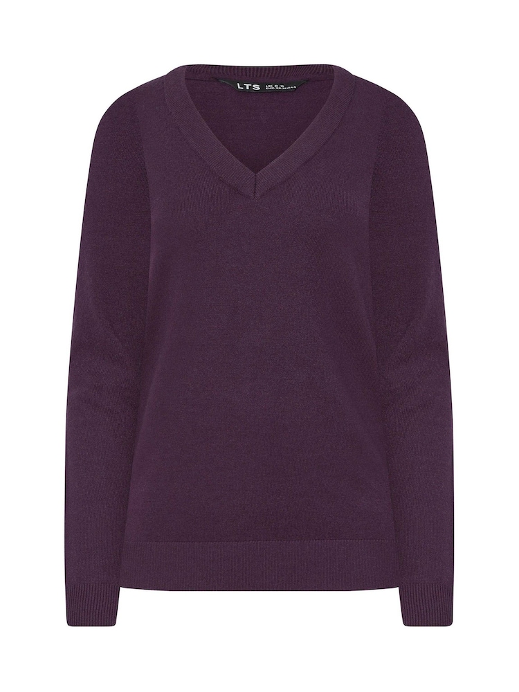 Long Tall Sally Purple V-Neck Jumper - Image 5 of 5