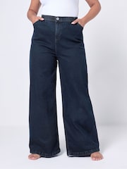 Azul - Calça Jeans Puddle Yours Curve Wide Leg - Imagem 3 de 5