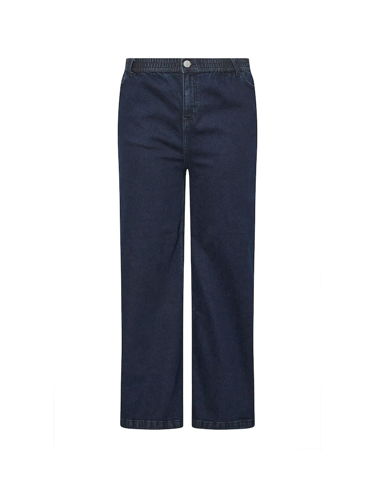 Yours Curve Blue Wide Fit Wide Leg Puddle Jeans - Image 5 of 5 Yours Curve Blue Wide Fit Wide Leg Puddle Jeans - Image 5 of 5