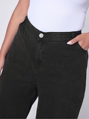 Yours Curve Black Wide Fit Wide Leg Puddle Jeans - Image 3 of 6