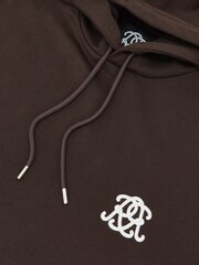 Reiss Brown Conlin Monogram Cotton Oversized Hoodie - Image 6 of 6