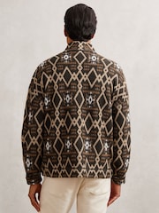 Reiss Tuft Geometric Fair Isle Zip-Through Jumper with Wool - Imagen 5 de 6