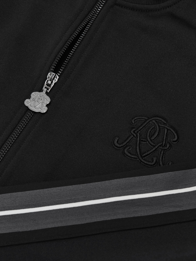 Reiss Black Malloy Monogram Zip-Through Track Top - Image 6 of 6 Reiss Black Malloy Monogram Zip-Through Track Top - Image 6 of 6