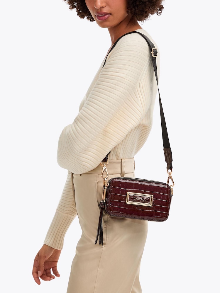 Carvela Red Mini Roma Rectangle Bag - Image 5 of 5 Carvela Red Mini Roma Rectangle Bag - Image 5 of 5