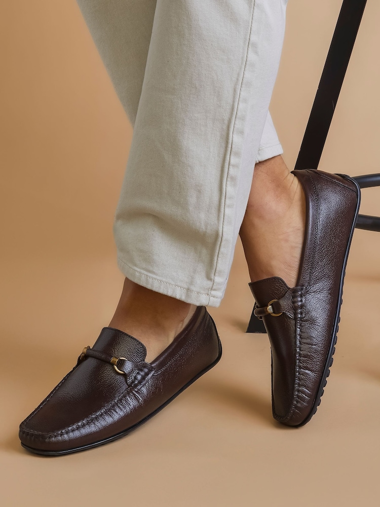 Jones Bootmaker Brown Pascual Leather Moccasins - Image 1 of 5