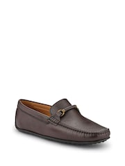Jones Bootmaker Brown Pascual Leather Moccasins - Image 3 of 5