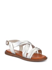 Jones Bootmaker Silver Wide Fit Hali Leather Sandals - Image 3 of 5