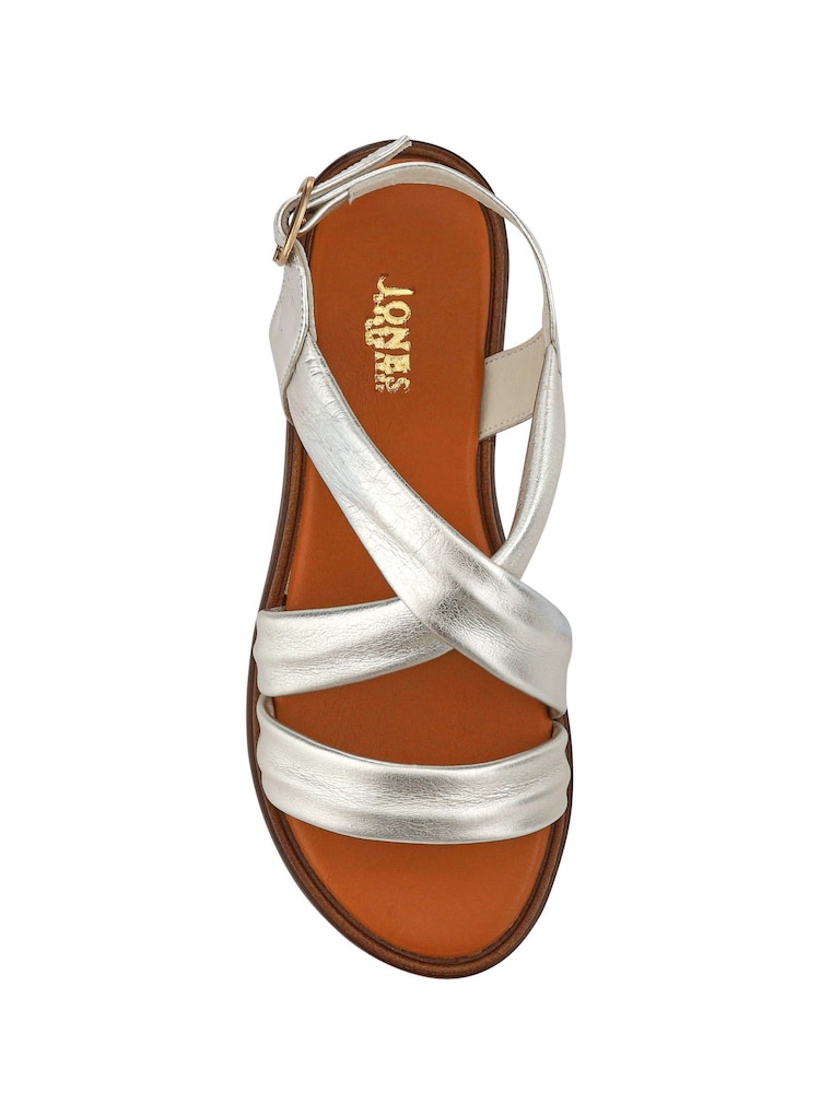 Jones Bootmaker Silver Wide Fit Hali Leather Sandals - Image 5 of 5
