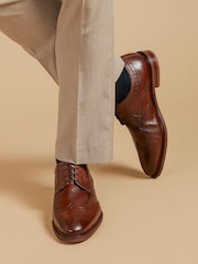 Jones Bootmaker Brown Longwood Suede Derby Brogues - Image 1 of 5