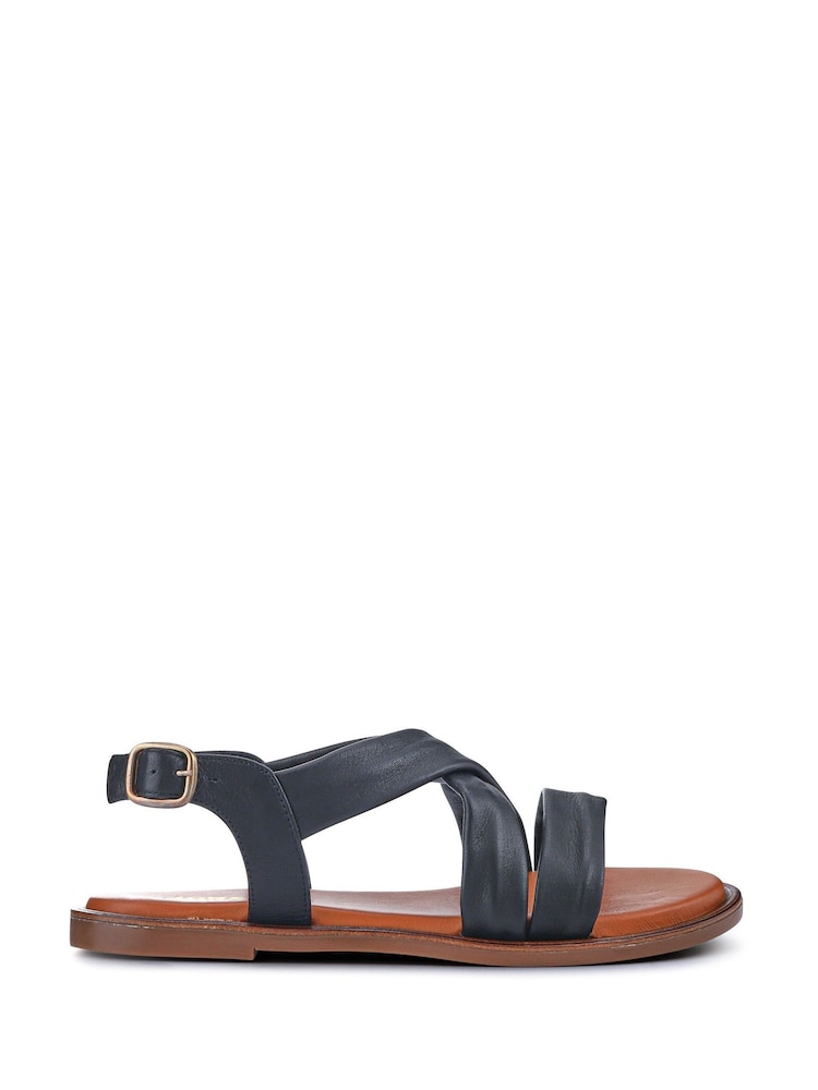 Jones Bootmaker Black Haliwide Leather Wide Fitting Sandals - Image 2 of 5