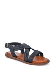 Jones Bootmaker Black Haliwide Leather Wide Fitting Sandals - Image 3 of 5
