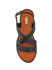 Jones Bootmaker Black Haliwide Leather Wide Fitting Sandals - Image 5 of 5