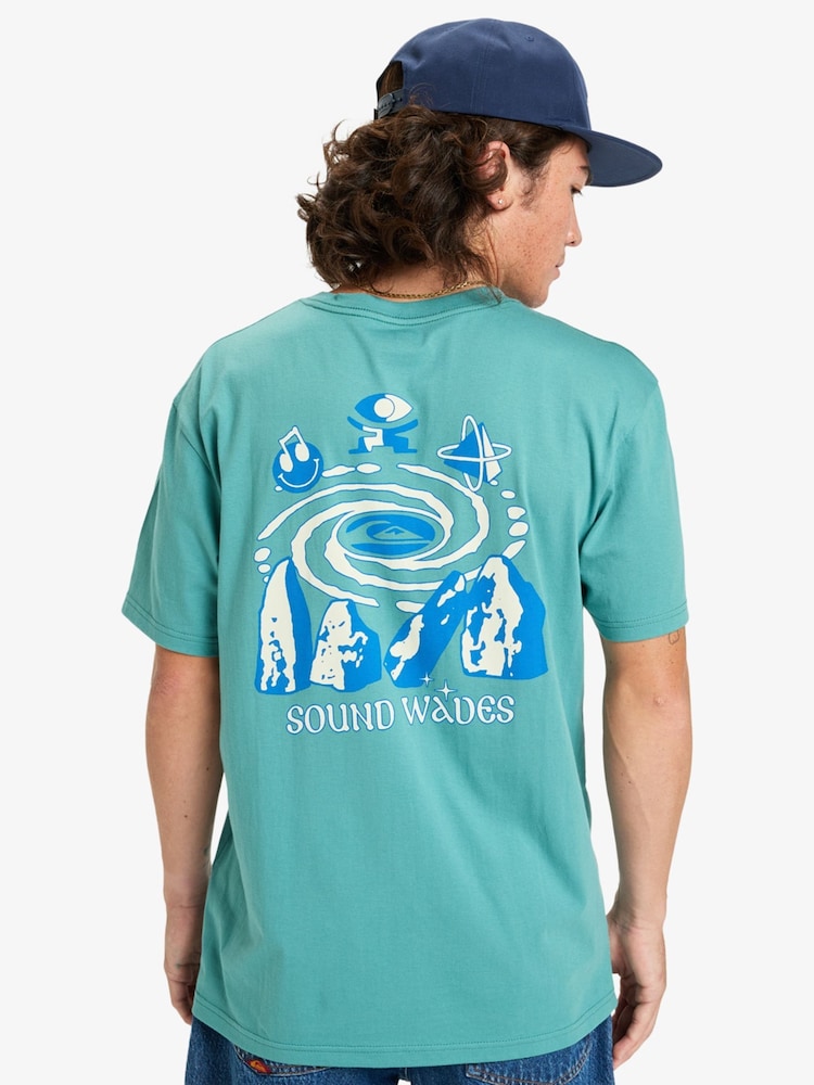 Quiksilver Blue EV Waves Festival Short Sleeve T-Shirt - Image 2 of 8 Quiksilver Blue EV Waves Festival Short Sleeve T-Shirt - Image 2 of 8