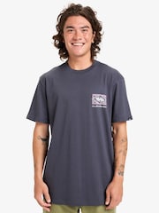 Quiksilver Blue Evo Youth Crisis Backprint Graphic Logo Short Sleeve T-Shirt - Image 1 of 8