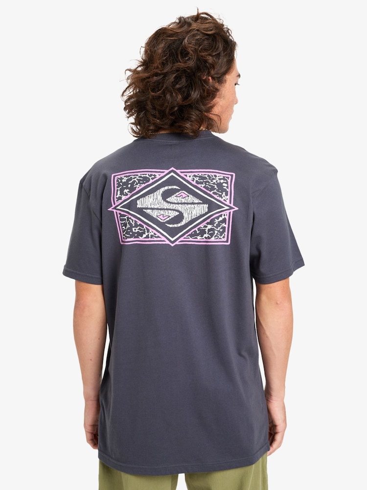 Quiksilver Blue Evo Youth Crisis Backprint Graphic Logo Short Sleeve T-Shirt - Image 2 of 8