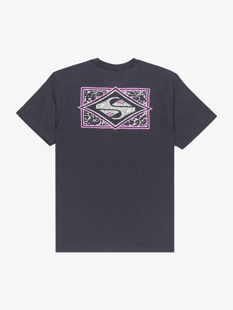 Quiksilver Blue Evo Youth Crisis Backprint Graphic Logo Short Sleeve T-Shirt - Image 8 of 8