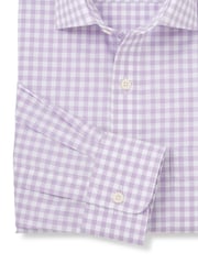 أرجواني - Savile Row Company Check Single Cuff Formal Shirt - صورة 5 من 5