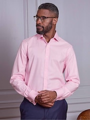 Savile Row Company Pink Double Cuff Prince of Wales Check Slim Fit Cotton Formal Shirt - Image 1 of 5
