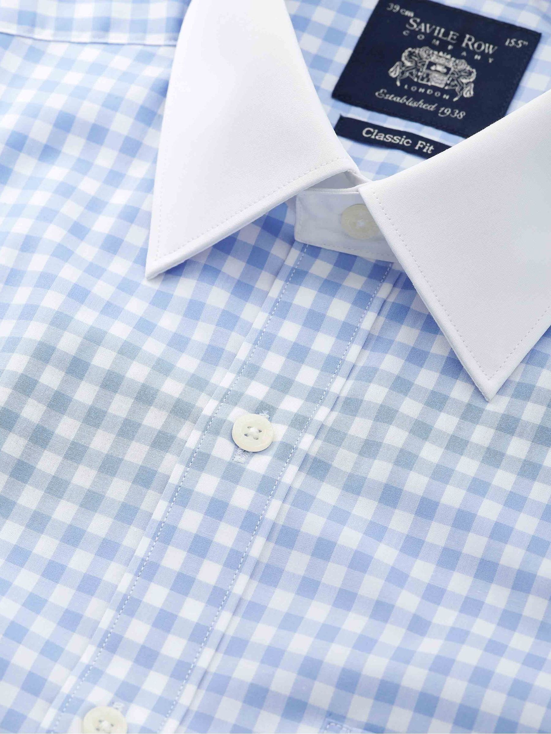 Buy Savile Row Company Blue Classic Fit Gingham Check Cotton