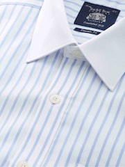 Savile Row Company Classic Fit Blue Stripe Cotton Winchester Formal Shirt - Image 4 of 5