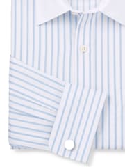 Savile Row Company Classic Fit Blue Stripe Cotton Winchester Formal Shirt - Image 5 of 5