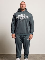 BadRhino Big & Tall Blue Worldwide Graphic Print Hoodie - Image 3 of 7