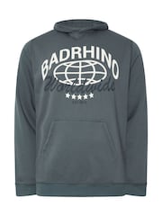BadRhino Big & Tall Blue Worldwide Graphic Print Hoodie - Image 6 of 7